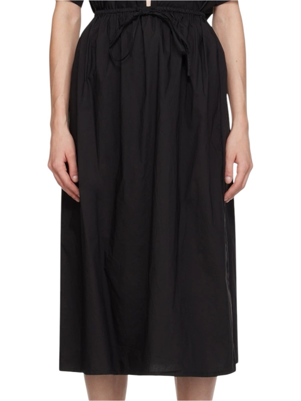 Deiji Studios Black Drawstring Midi Skirt